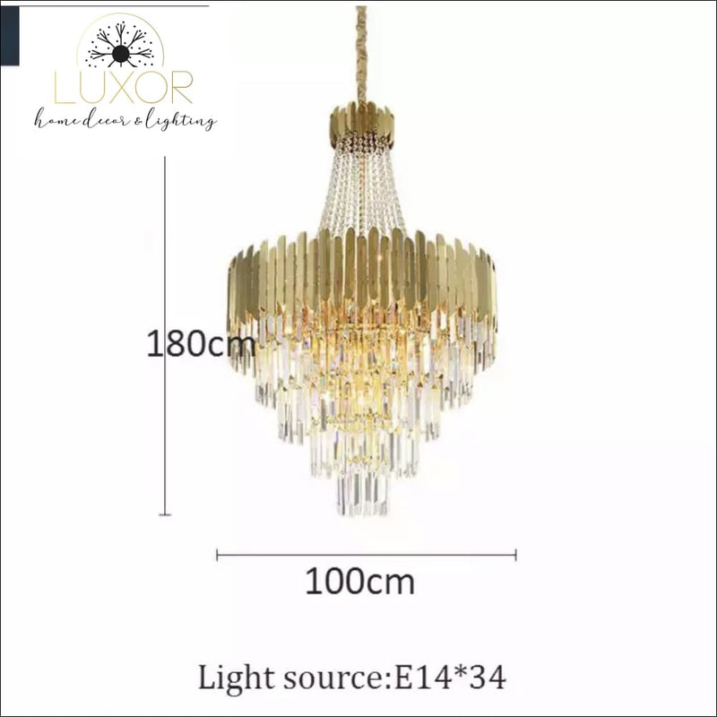 Arca Grande Crystal Chandelier - 34 Lights - D100 H180cm - chandeliers