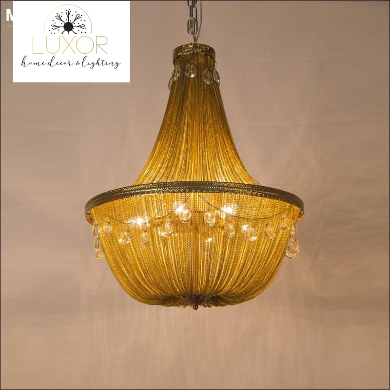 chandeliers Gold Link Crystal Chain Chandelier - Luxor Home Decor & Lighting