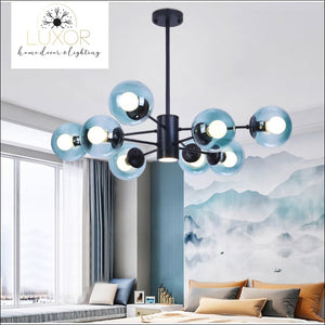 chandeliers Hope Blue Bubble Glass Chandelier - Luxor Home Decor & Lighting