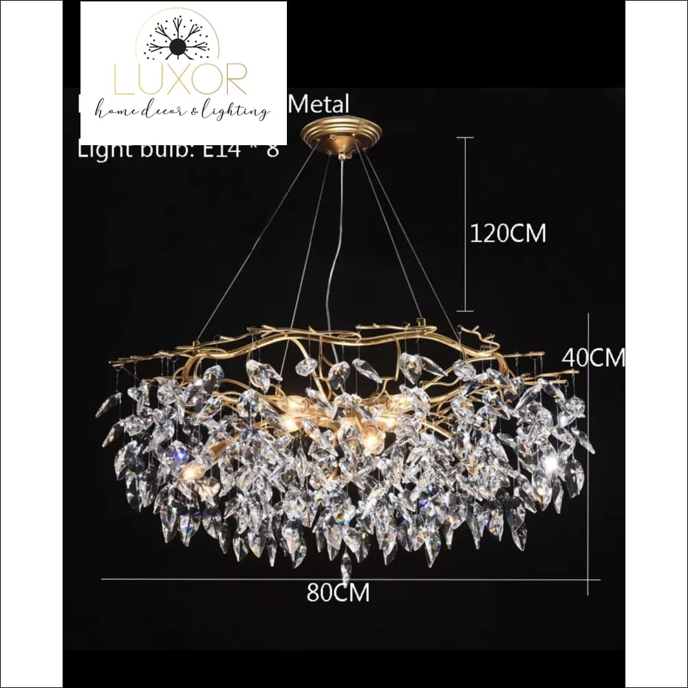 Golden Alloy Crystal Brass Crystal Chandelier With E14 LED AC