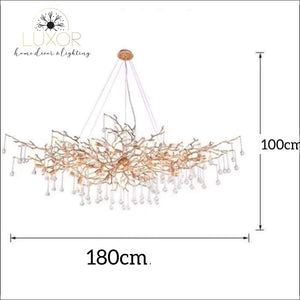 Luxury Goddess Crystal Chandelier - Colored Glass Drop / Antique Brass Frame / L180xW110xH100cm - chandeliers