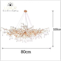 Luxury Goddess Crystal Chandelier - Colored Glass Drop / Antique Brass Frame / L80xW45xH100cm - chandeliers