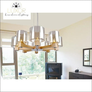 chandeliers Molini Glass Wooden Chandelier - Luxor Home Decor & Lighting