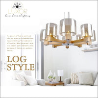 chandeliers Molini Glass Wooden Chandelier - Luxor Home Decor & Lighting