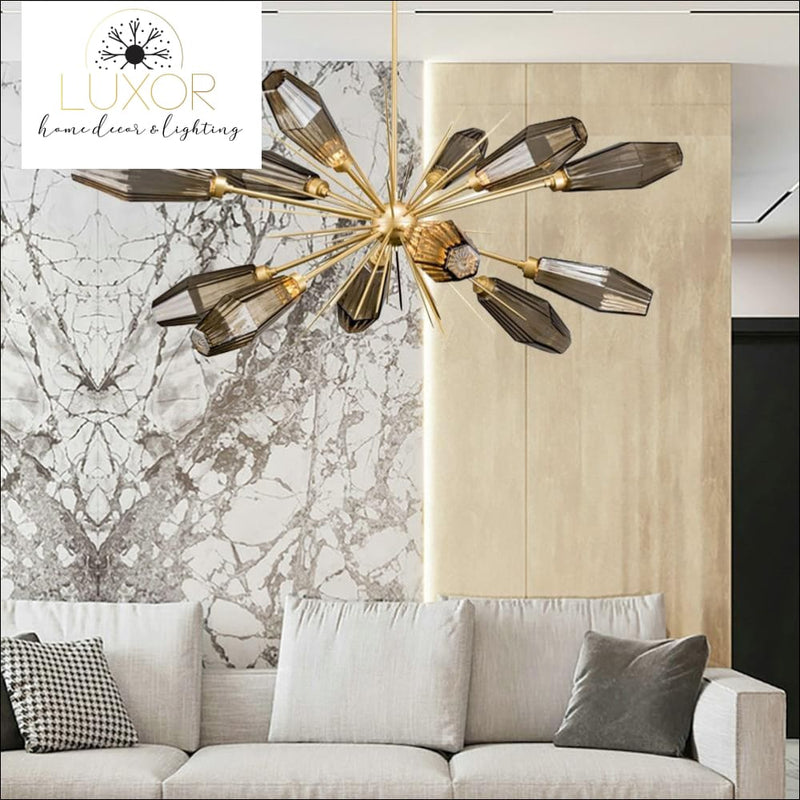 chandeliers San Vicente Smoky Glass Chandelier - Luxor Home Decor & Lighting